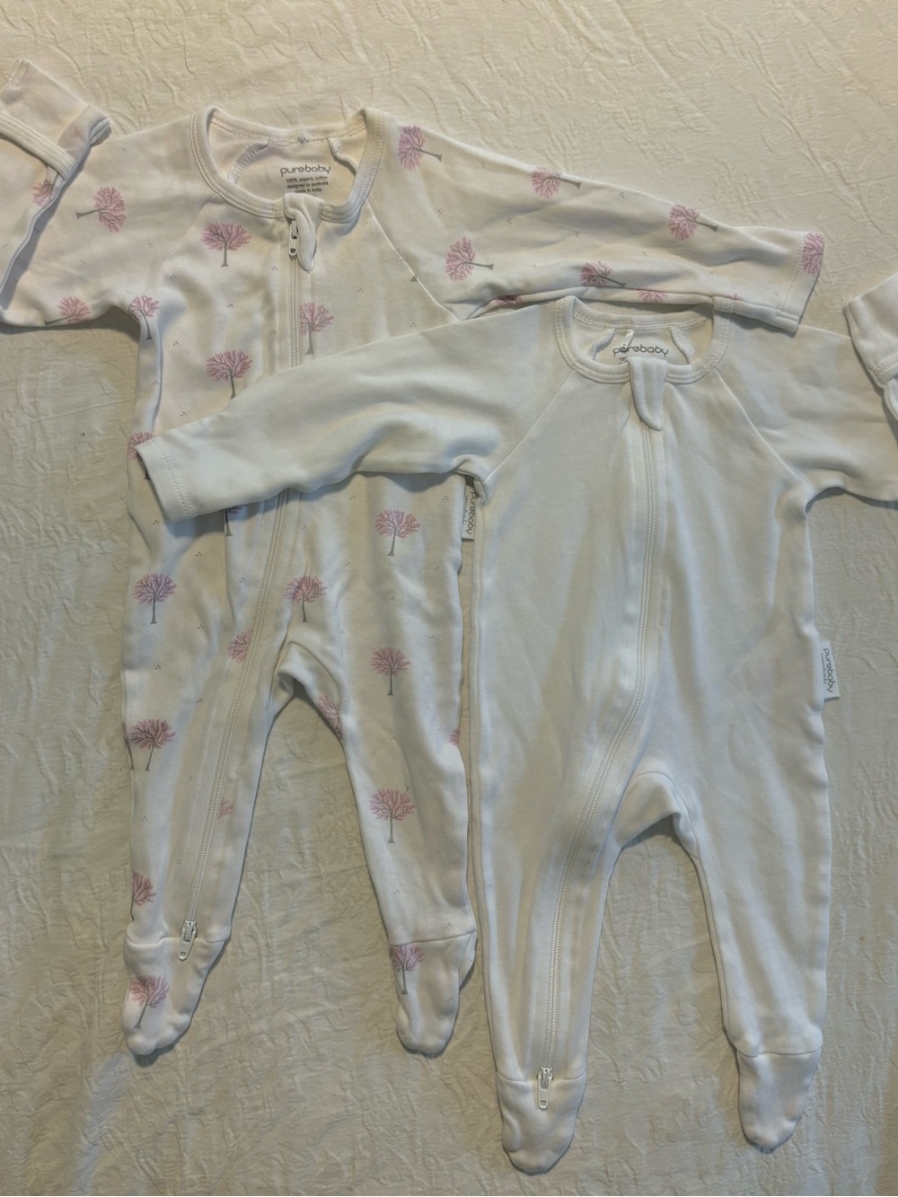 Organic Cotton Baby Girl Footie Pajamas (0-3 months)